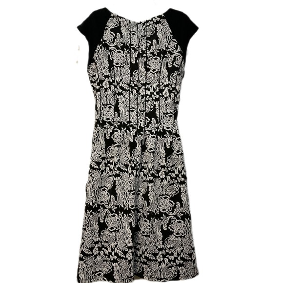 Alex Marie Black/White Printed A Line Dress Medium - Picture 1 of 10
